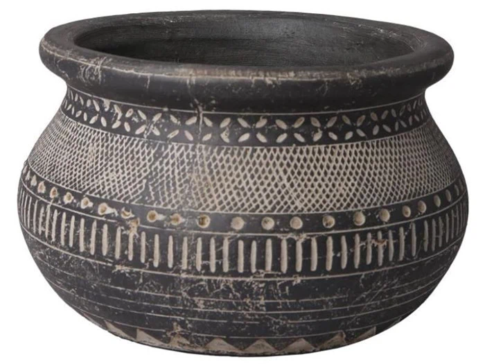 Accantus, Keramik krukke, antik sort, 12xø21 cm