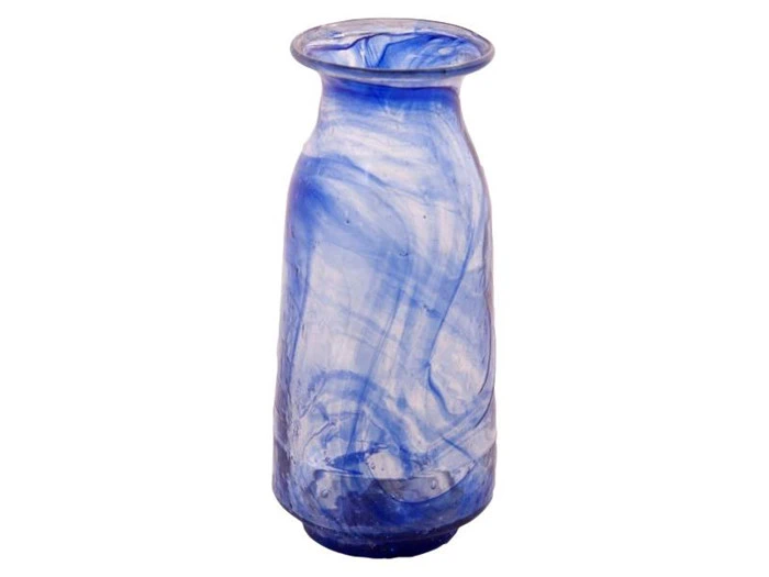 Accantus, Opal, Recycled glas vase, Klar/Blå, 8x8x17 cm