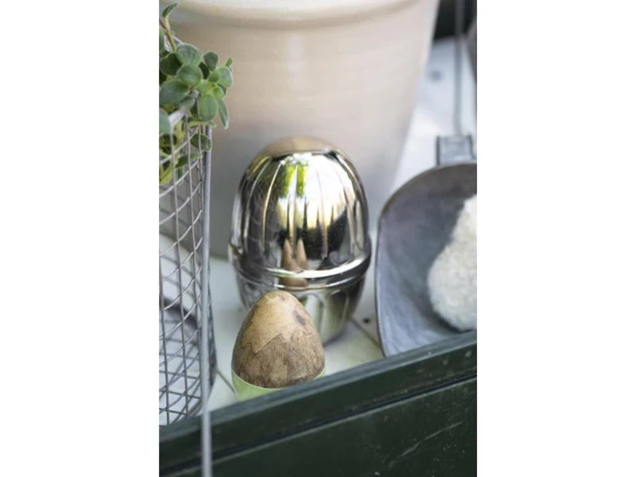 Ib Laursen, Påskeæg Carolina, aluminium, H: 13 Ø: 9 cm