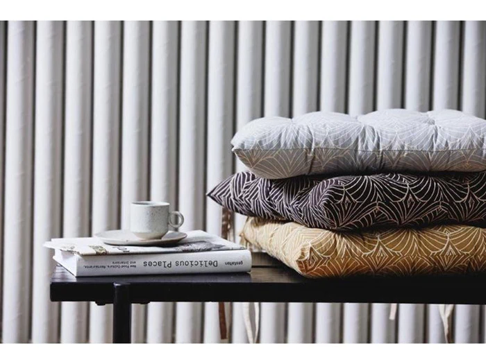 Nordal, ASTRA stolehynde m/stropper, karry, 42x43 cm 