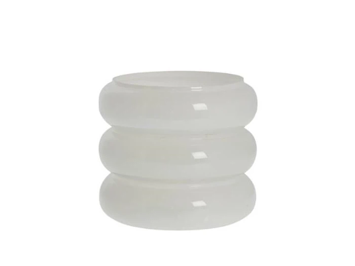 Lene Bjerre, Dissie vase, hvid, glas, B18 H17 Ø18 cm
