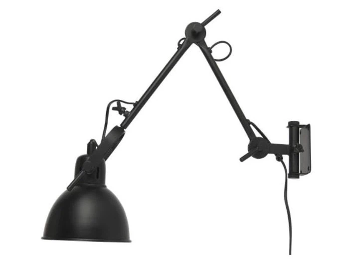 Ib Laursen, Lampe 2-arm t/montering på væg, sort, metal 