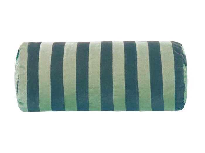 Christina Lundsteen, Stripe bolster pude, new petrol/mint, ø14x40 cm