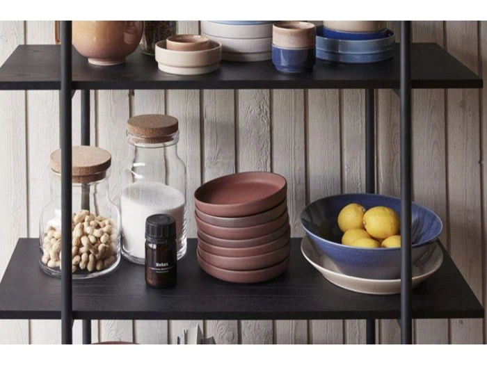 Hübsch, Clay tallerkener, 2 stk., rødbrun, ø20xh4 + ø31xh5 cm