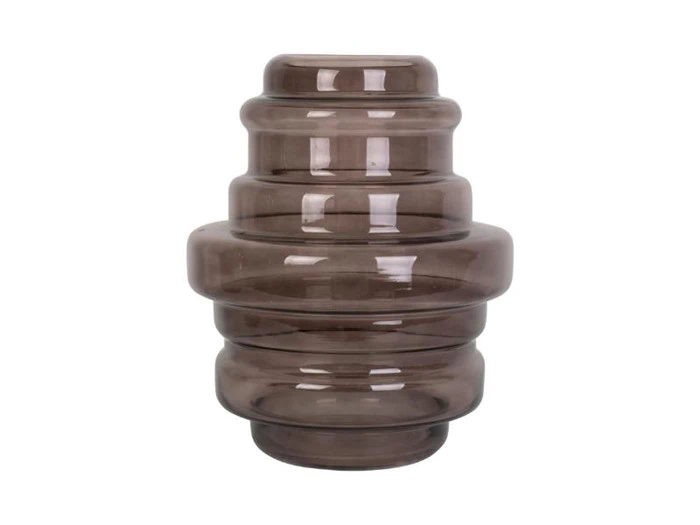 Columbine, Distinct, vase, large, brown, glas, H: 30 x D: 25 cm