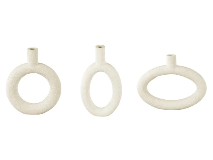 3 stk. Ring vaser i hvid fra Columbine 