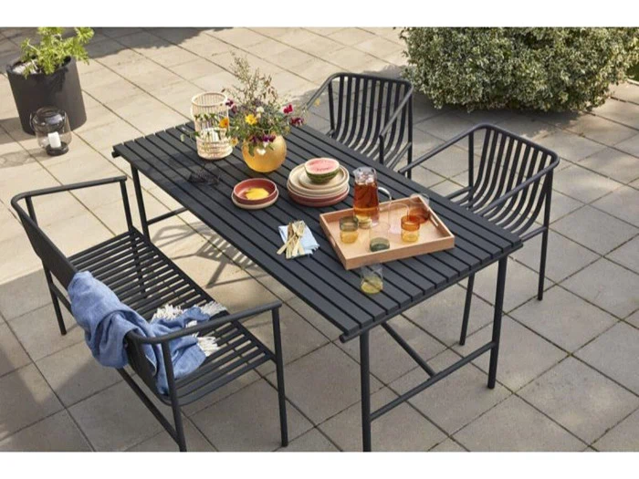 Hübsch, Shell Plaid, blå/råhvid, 140x200 cm