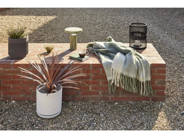 Hübsch, Terrace potter, 2 stk., Grå, Ø28xh29 + ø35xh36 cm