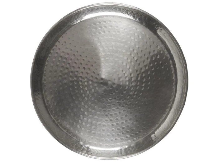 Ib Laursen, Bakke m/hamret mønster, rund, antik sølvfinish, H: 2,5 Ø: 40