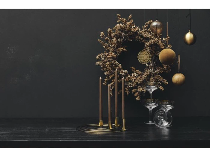 Nordal, JURMO blomsterkrans, beige, ø41 cm