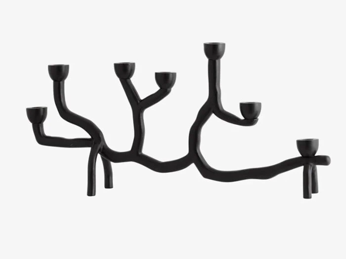 BARRA lysestage i sort fra Nordal - 63x13xH29 cm