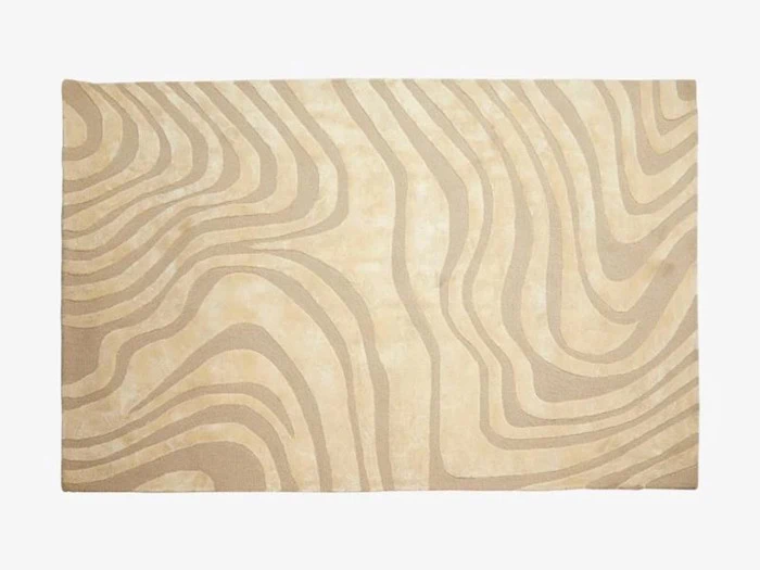 Nordal, HARPER jacquardvævet tæppe, viskose/uld, beige, 160x240 cm