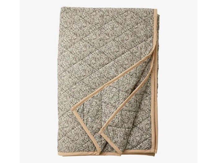 Nordal, AGENA quiltet tæppe, bomuld, brun, 140x200 cm