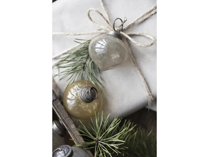 Ib Laursen, Julekugle, pebbled glas, løgformet fog, H5,4 x  Ø5,2 cm