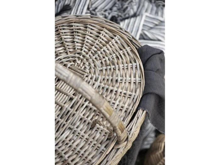 Ib Laursen, Plaid, dobbeltvævet bomuld, antracit, 130 x 170 cm