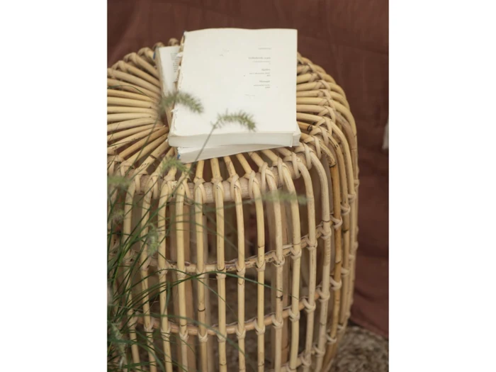 Ib Laursen, Taburet, Natur, Rattan, H:45 x Ø:40 cm