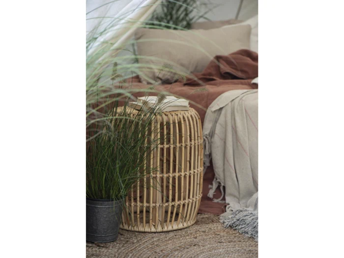 Ib Laursen, Taburet, Natur, Rattan, H:45 x Ø:40 cm