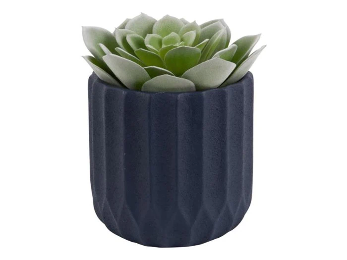 4 stk. Urtepotter stribet i mørkeblå fra Columbine