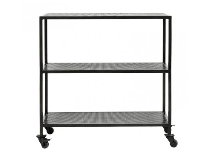 Nordal, KARNA rullebord/reol, jern, sort, 85x35 cm 