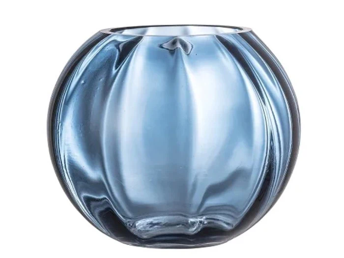 Bloomingville, Abas Vase, Blå,  Ø18xH15 cm