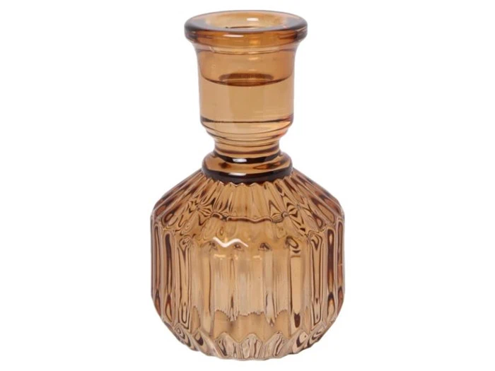 Cést Bon, Glaslysestage, amber, 11xø6,5 cm