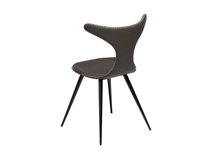 Dan-Form, Dolphin, Spisebordsstol, Vintage grå, Kunstlæder