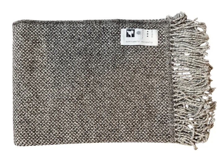 Silkeborg Uldspinderi, Dona M 0305, Plaid, Dark grey, 100% New Wool, B:130 x L:190 cm