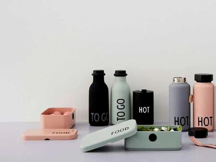 Design Letters, drikkeflaske, grå, Tritan