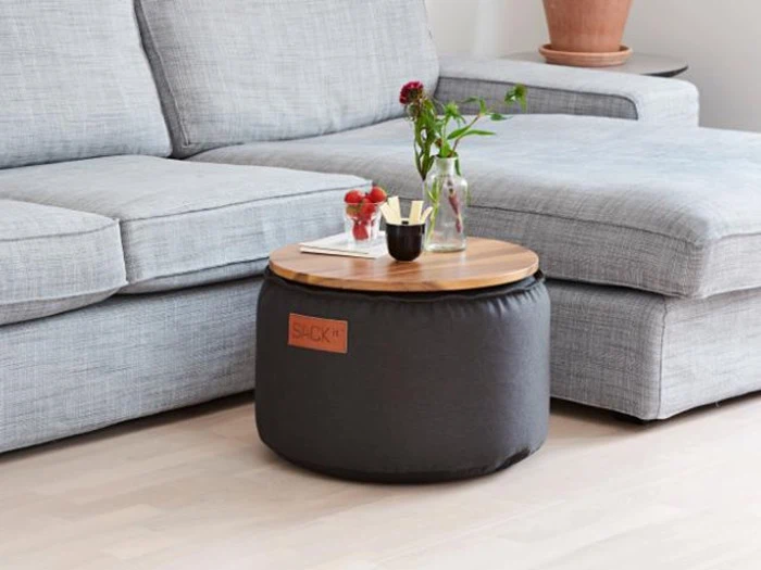 DRUMit flamingo puf inkl. bakke fra SACKit - Grå