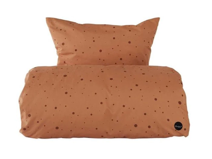 2 sæt ekstra længde Dot sengetøj fra OYOY - karamel