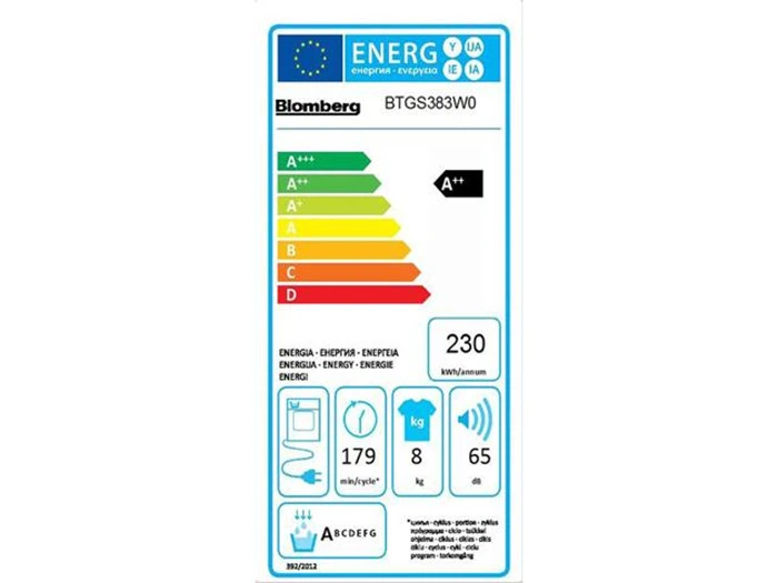 Kvalitets tørretumbler - Blomberg BTGS 383 W0