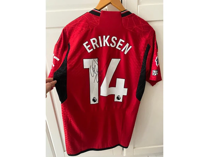 CHRISTIAN ERIKSEN - MATCHWORN SPILLERTRØJE MAN UTD.-MAN CITY (19. OKTOBER 2023)