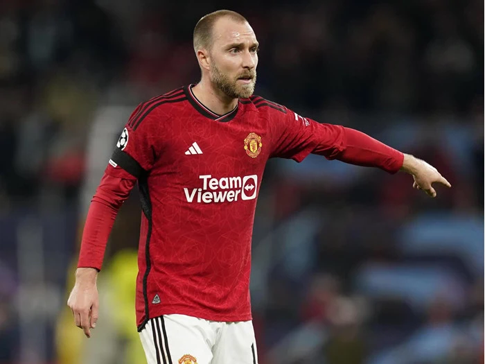 CHRISTIAN ERIKSEN - MATCHWORN SPILLERTRØJE MAN UTD.-MAN CITY (19. OKTOBER 2023)