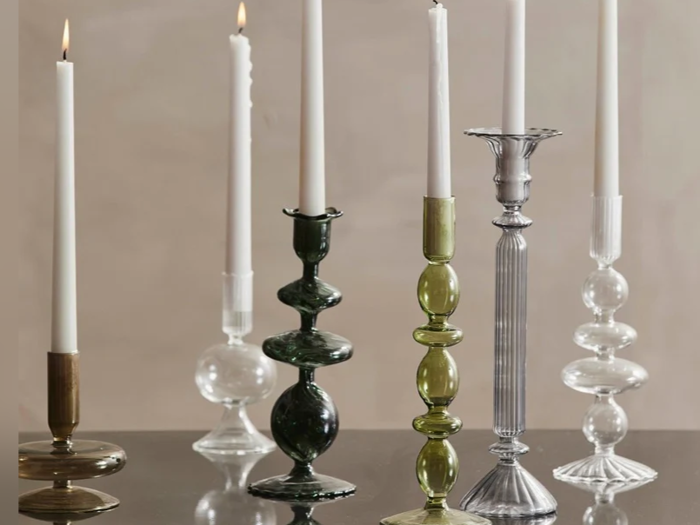 Nordal, ERISKA, Lysestage, Klar, Glas, H:15 x Dia:7 cm