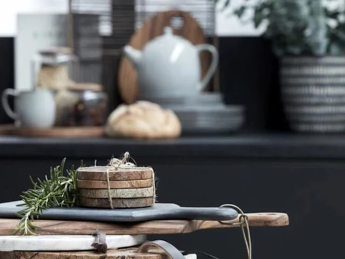 Lene Bjerre, Estille skærebræt, natur/brun, marmor, 27x1