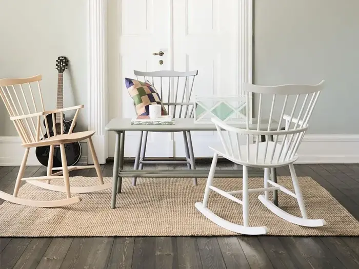 FDB Møbler Gyngestol J52G af Børge Mogensen - Hvid