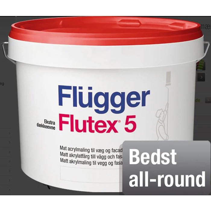 Vægmaling Flügger flutex 5 hvid 5 liter