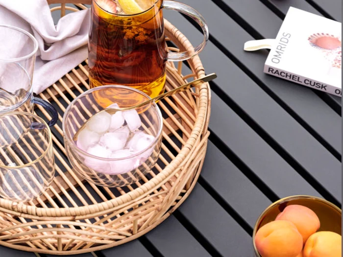 Hübsch, Formu, Bakker, Natur, Bambus, Sæt af 2 stk., Dia:40xH:10, Dia:50xH:11cm