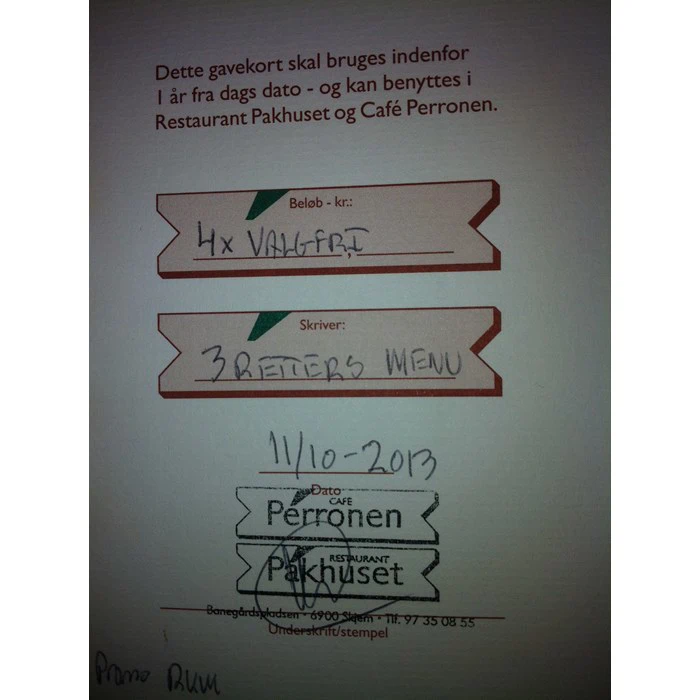 Fantastisk menu på Pakhuset for 4 personer