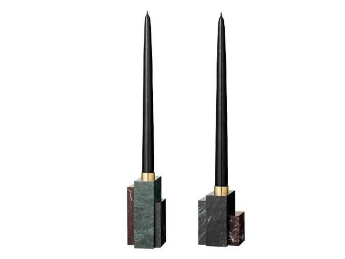 2 stk. FRUSTUM lysestager i marmor fra AYTM