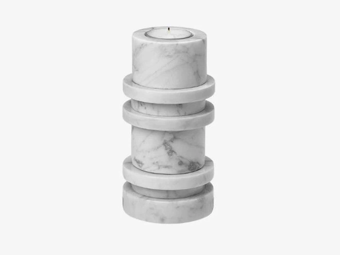 Gallery Object  lysestage i hvid marmor fra Louise Roe - H: 15 cm