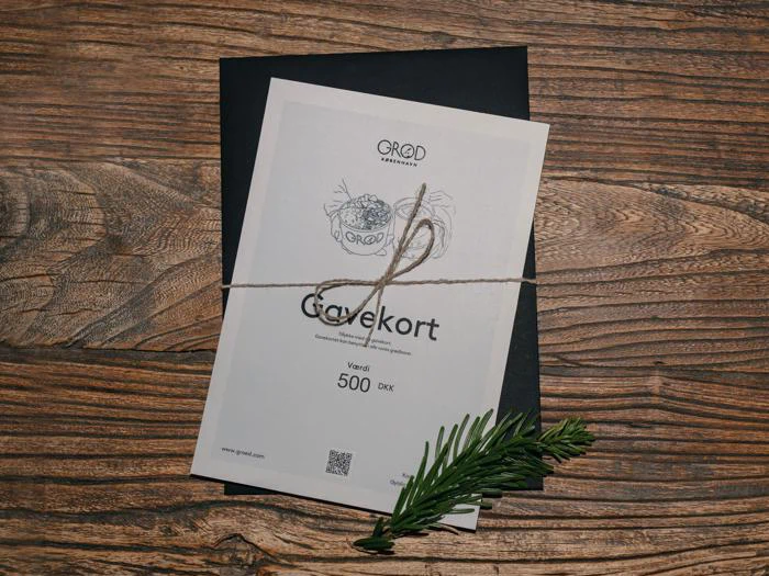 Gavekort til GRØD af 1500 kr. pr. stk.