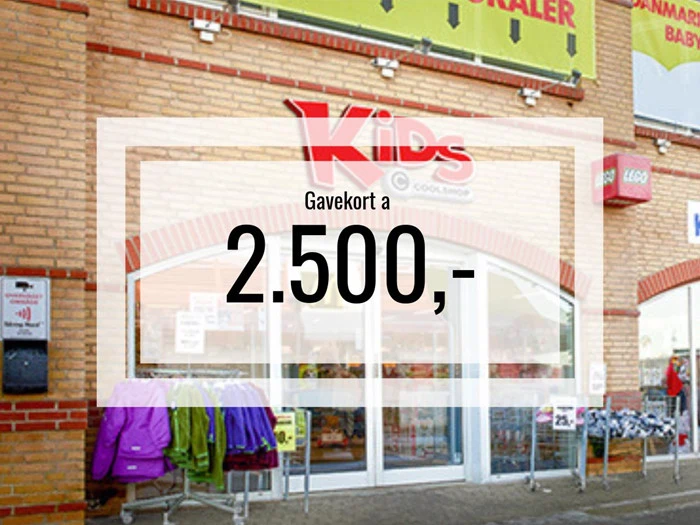 Gavekort på kr. 2.500 til Kids Coolshop Frederikshavn & Kære Børn