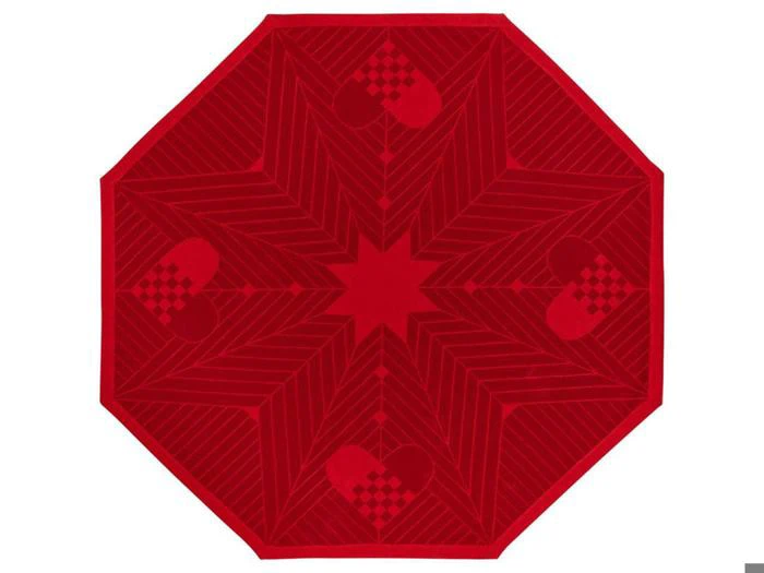 GEORG JENSEN DAMASK Octagon juletræstæppe – Rød