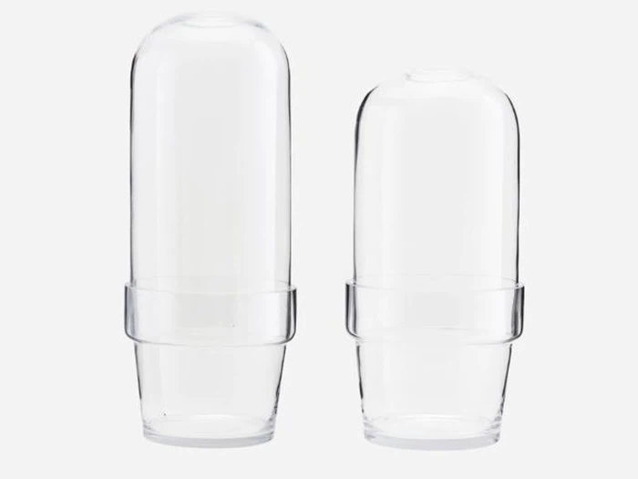 2 stk. glasklokker med potte fra House Doctor