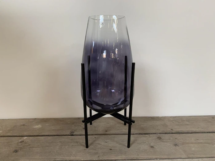 Cocoon vase m. base fra Au Masion - blå