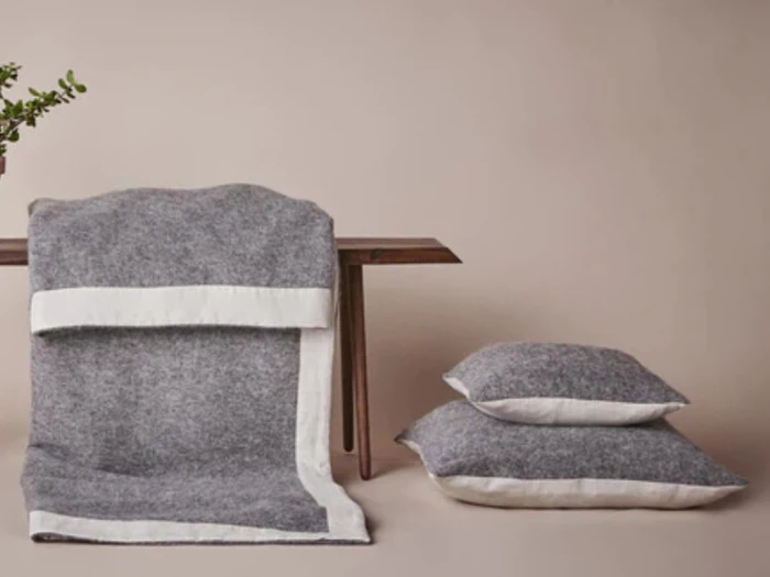 Silkeborg Uldspinderi, Gotland, Pude, Nordic Grey, 100% Pure Wool, L:60 x B:60 cm