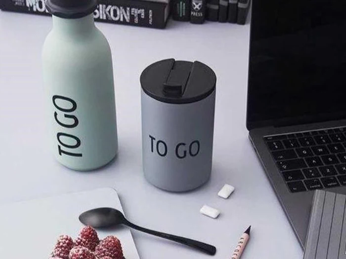 Design Letters, Grey ToGo termokop, rustfrit stål, grå, 350ml