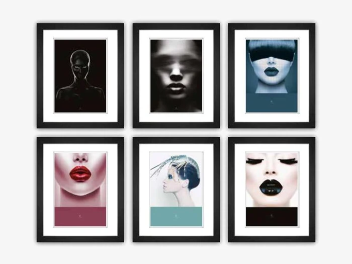 6 stk. Haute Couture billede fra projekt poster med sort ramme - 20X25 cm