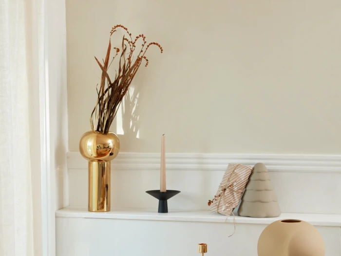 Cooee Design, Pillar, Vase, Gold, Keramik, H:32 x Dia:17 cm